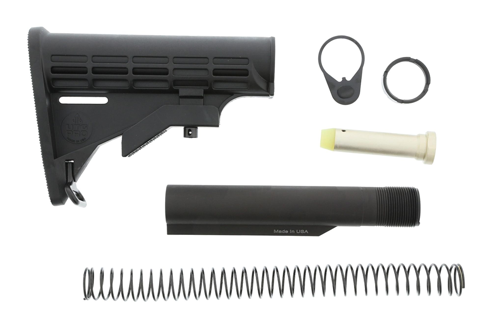 Leapers UTG PRO Polymer 6-Position Stock Assembly, Black Hardcoat Anodized - RBU6BM